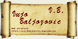 Vujo Baljozović vizit kartica